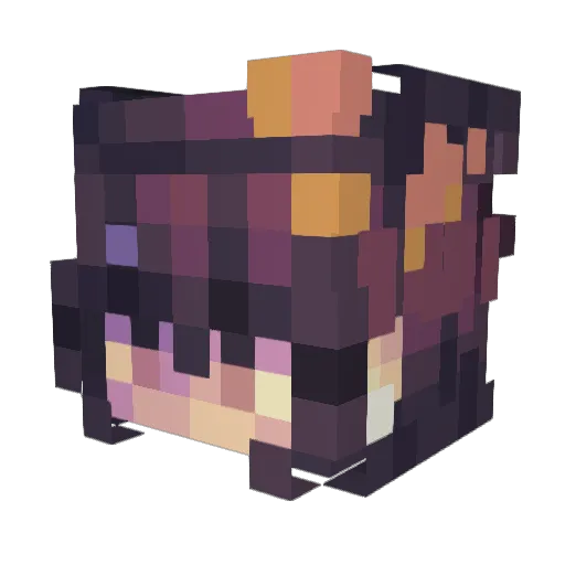 Koneko20 Minecraft avatar head, 3D render