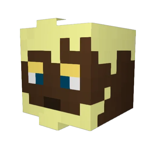 Konf1ux Minecraft avatar head, 3D render
