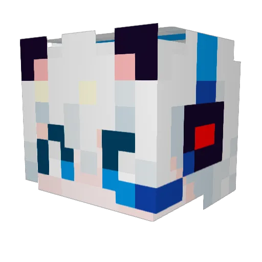KongBai1997 Minecraft avatar head, 3D render