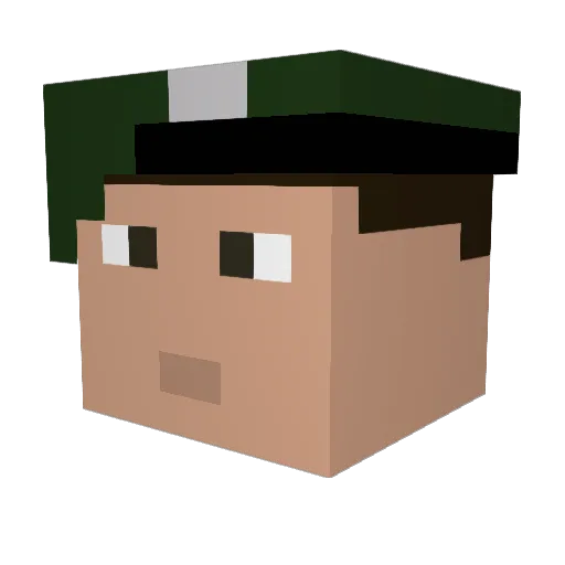 Kongbaiii Minecraft avatar head, 3D render