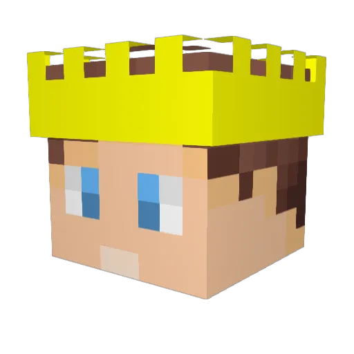 Kongemarko Minecraft avatar head, 3D render