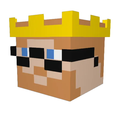 KoningTafellaken Minecraft avatar head, 3D render