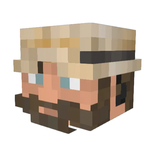Konmux Minecraft avatar head, 3D render