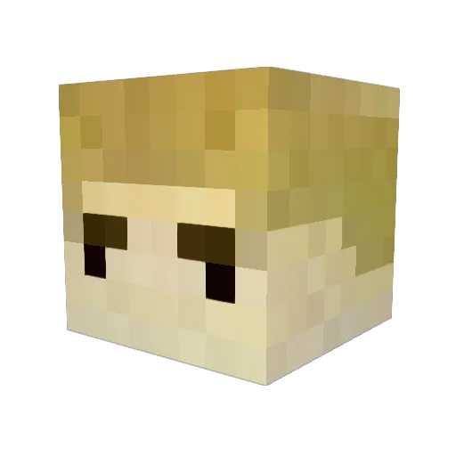 Konnec Minecraft avatar head, 3D render
