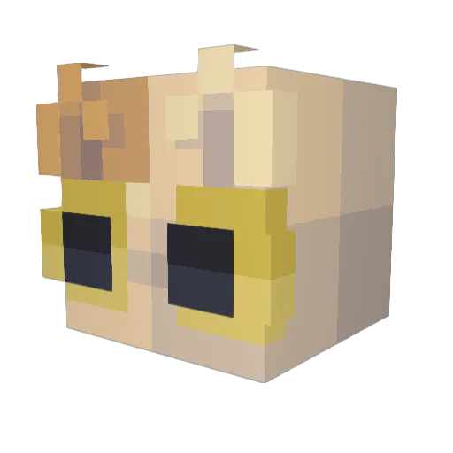 Konopei Minecraft avatar head, 3D render