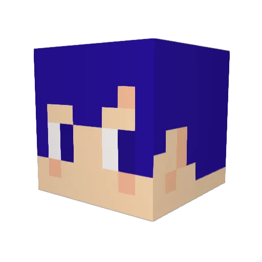 Konpeitozai Minecraft avatar head, 3D render