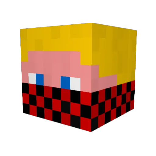 Konradbezwinger Minecraft avatar head, 3D render