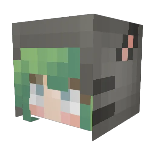 Konyati Minecraft avatar head, 3D render