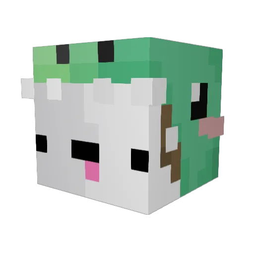Konzik Minecraft avatar head, 3D render