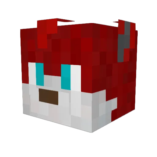 Koo_Wolf Minecraft avatar head, 3D render