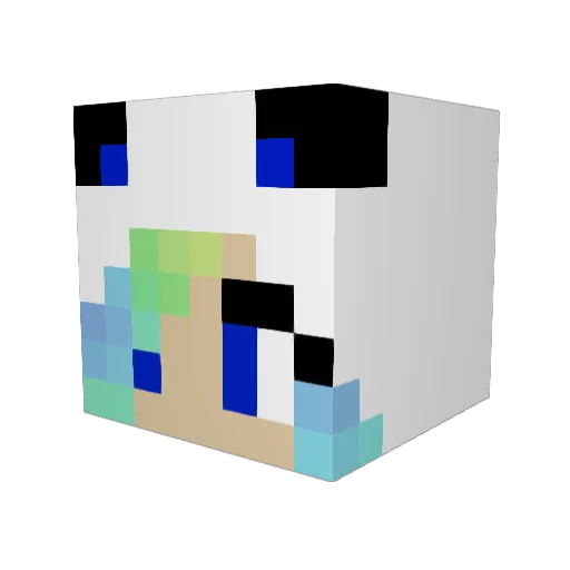 Kookie04 Minecraft avatar head, 3D render