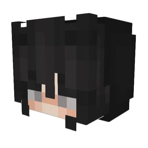 KookieChan Minecraft avatar head, 3D render