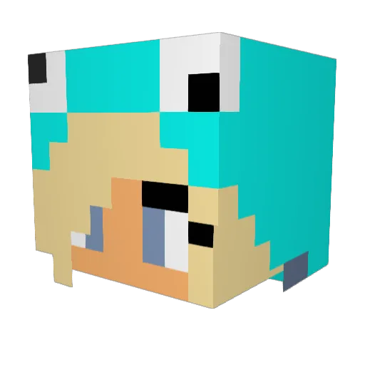 Kookiemonstah Minecraft avatar head, 3D render