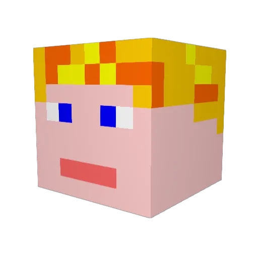 Kookizkoko Minecraft avatar head, 3D render
