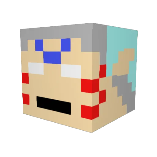 KoolDudeHD Minecraft avatar head, 3D render