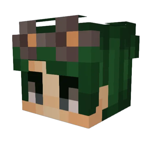 Koolcarrot Minecraft avatar head, 3D render
