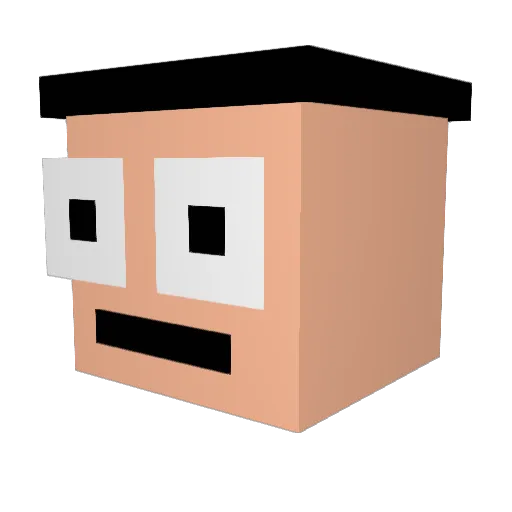 Koolflamez Minecraft avatar head, 3D render