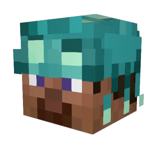 Kooligh Minecraft avatar head, 3D render