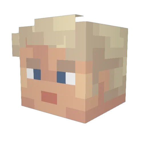 Koolmeester Minecraft avatar head, 3D render