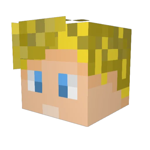 Koomi Minecraft avatar head, 3D render