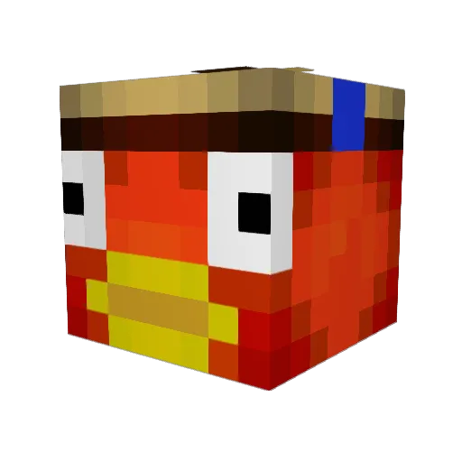 Korbann Minecraft avatar head, 3D render