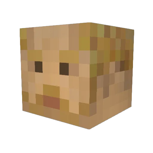 KorbyDallas Minecraft avatar head, 3D render