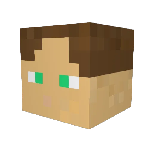 Kordenius Minecraft avatar head, 3D render