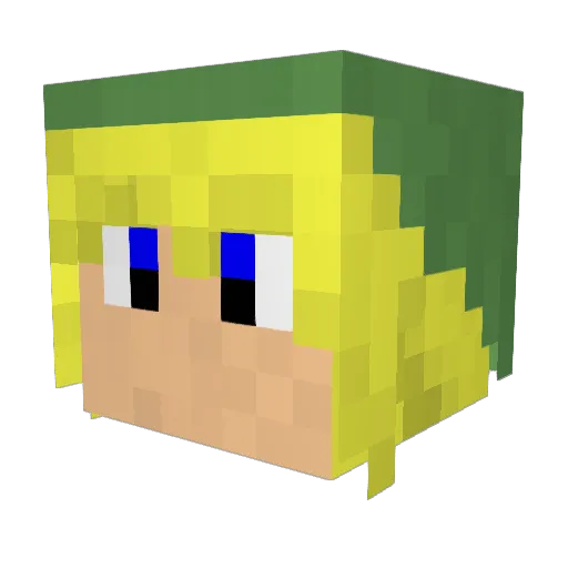 Korean Minecraft avatar head, 3D render