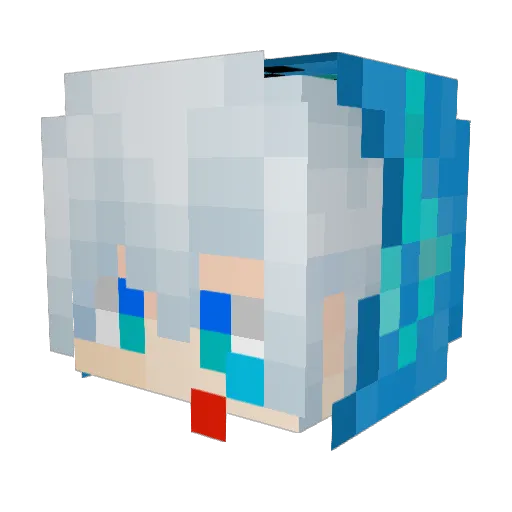 KoreanBean Minecraft avatar head, 3D render