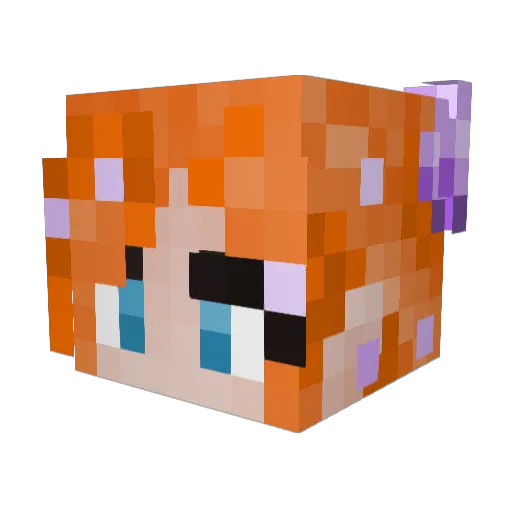 Koreywithak Minecraft avatar head, 3D render