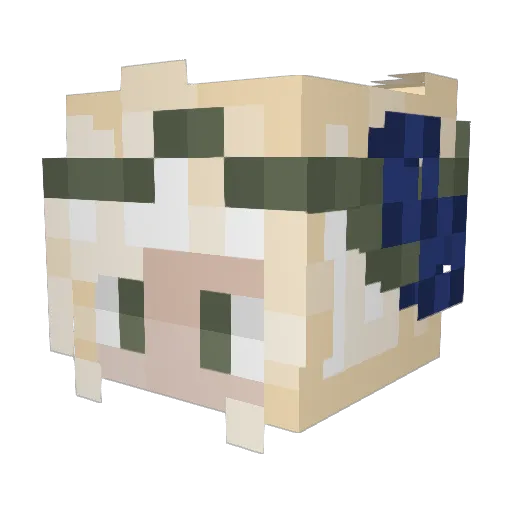 Korhva Minecraft avatar head, 3D render