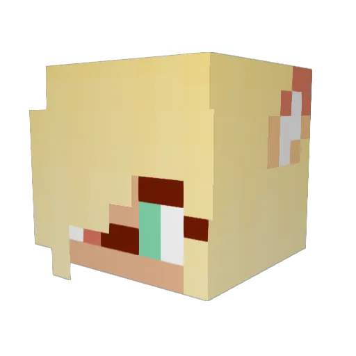 KoriVRC Minecraft avatar head, 3D render