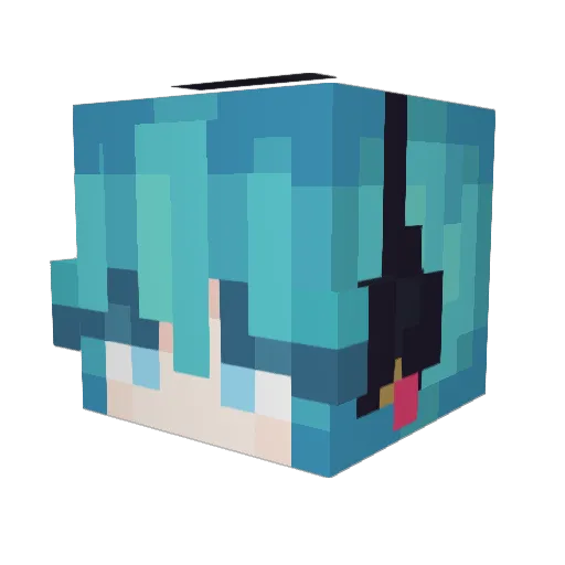 Koriarashi Minecraft avatar head, 3D render