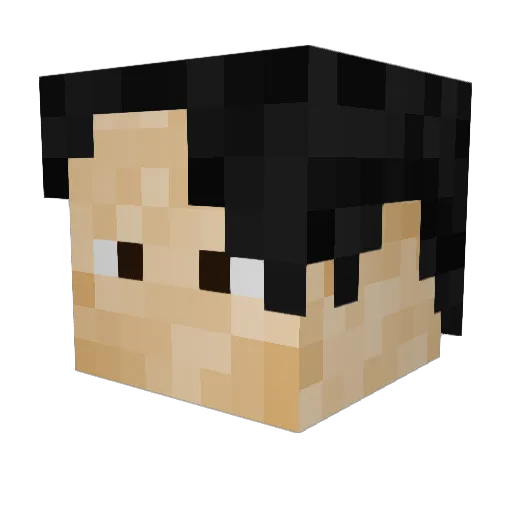 Korican Minecraft avatar head, 3D render