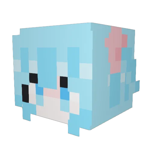Korikasai Minecraft avatar head, 3D render