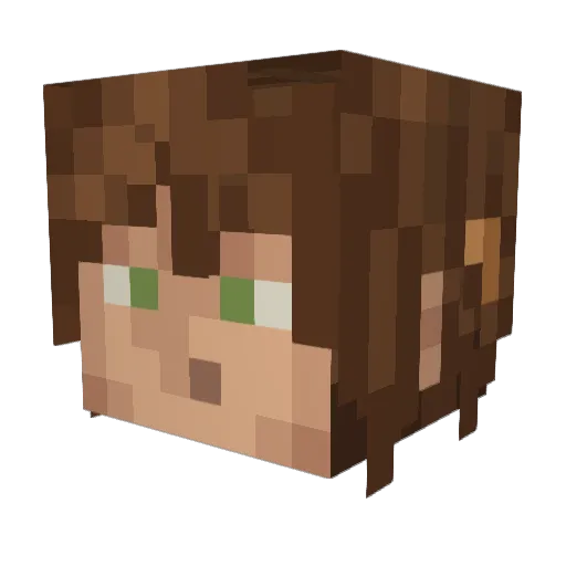 Koriuki Minecraft avatar head, 3D render
