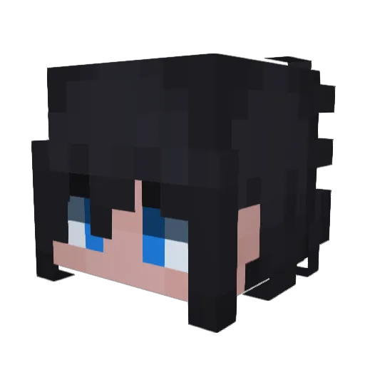 Korka1YT Minecraft avatar head, 3D render