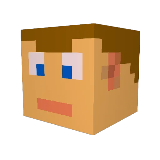 Korky86 Minecraft avatar head, 3D render