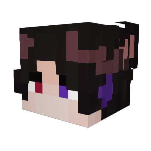 KoroiAkumaVT Minecraft avatar head, 3D render