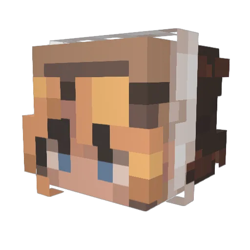 Korrai Minecraft avatar head, 3D render