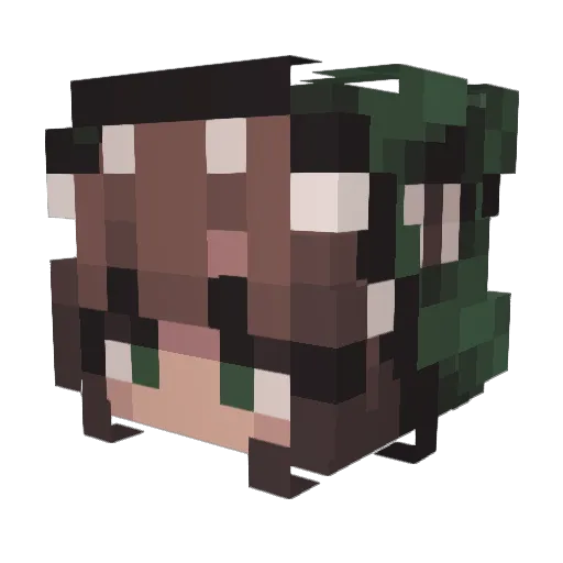Korraky Minecraft avatar head, 3D render