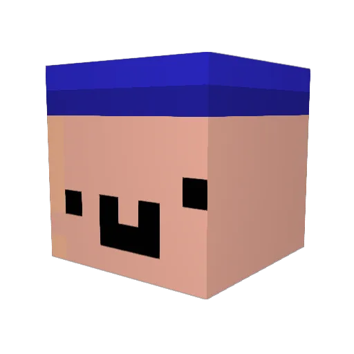 Kortpai_ Minecraft avatar head, 3D render