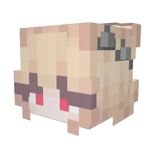 Korulein Minecraft avatar head, 3D render