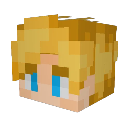 Korvoxel Minecraft avatar head, 3D render