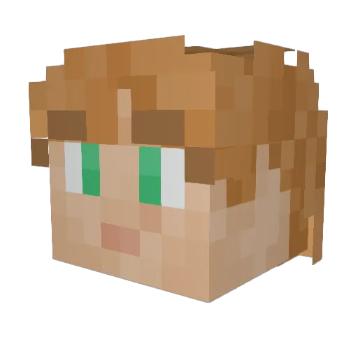 Koryliu Minecraft avatar head, 3D render