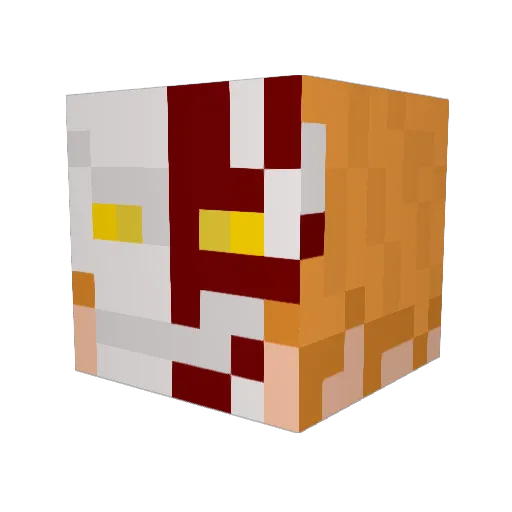 Kosengeki Minecraft avatar head, 3D render
