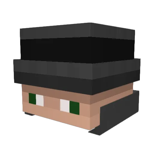 Kosherchik Minecraft avatar head, 3D render