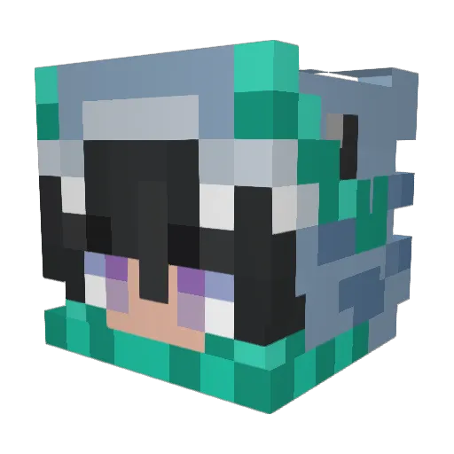 Koshiko Minecraft avatar head, 3D render