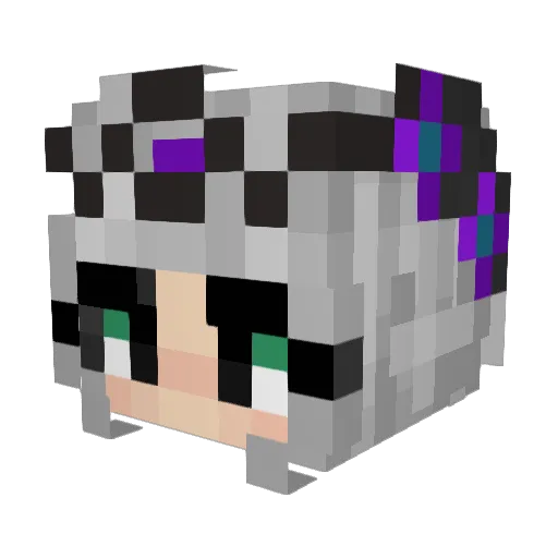 Kosmica Minecraft avatar head, 3D render