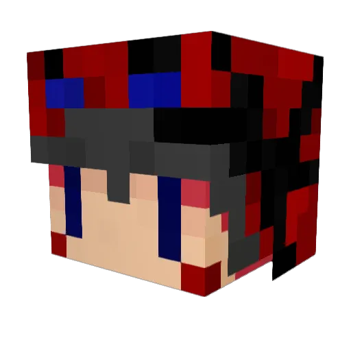 Kotatsuya Minecraft avatar head, 3D render